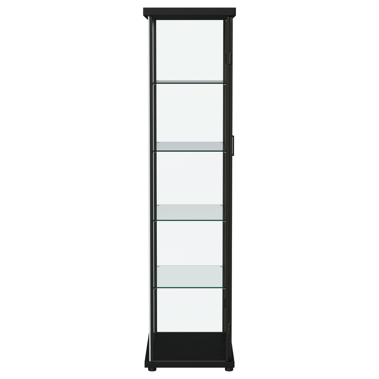 Aero Black 5-Shelf Display Curio Cabinet with LED and Clear Tempered Glass Shelves from Coaster - Luna Furniture