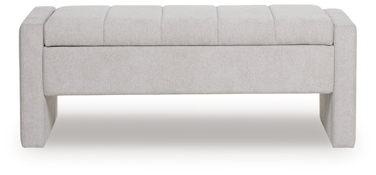 Akselman Gray Storage Bench from Ashley - Luna Furniture