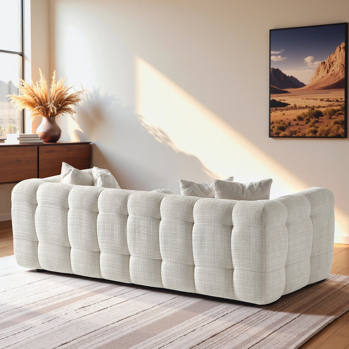 Alana Ivory Tufted Chenille Sofa from Ashcroft Furniture - Luna Furniture