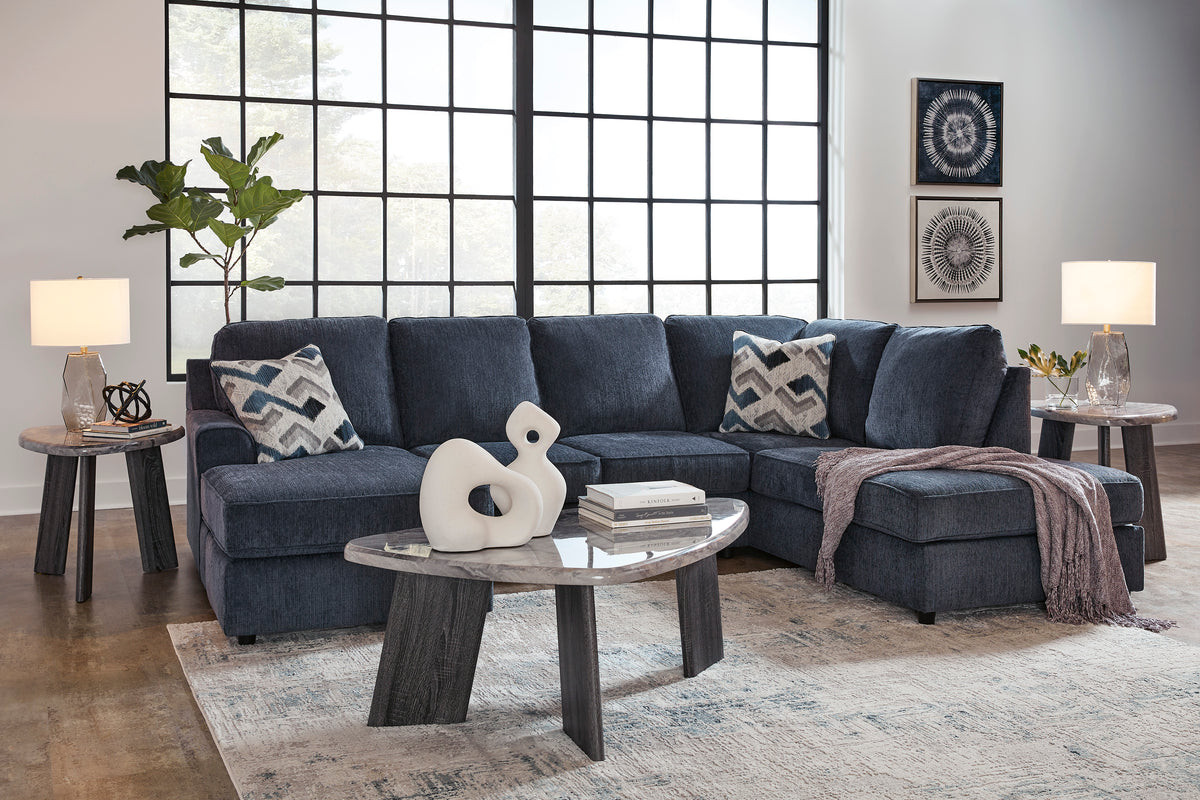Albar Place Cobalt 2-Piece RAF Chaise Sectional from Ashley Furniture - Luna Furniture