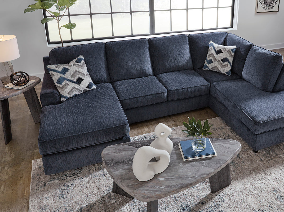 Albar Place Cobalt 2-Piece RAF Chaise Sectional from Ashley Furniture - Luna Furniture