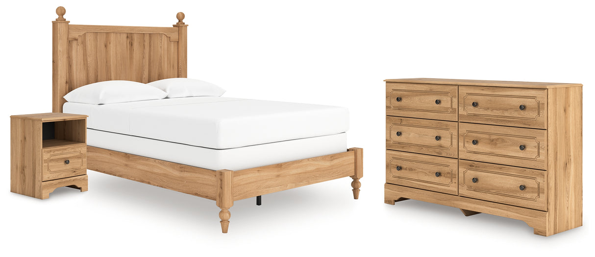 Aleaport Full Panel Bed with Dresser and Nightstand in Warm Brown from Ashley Furniture - Luna Furniture