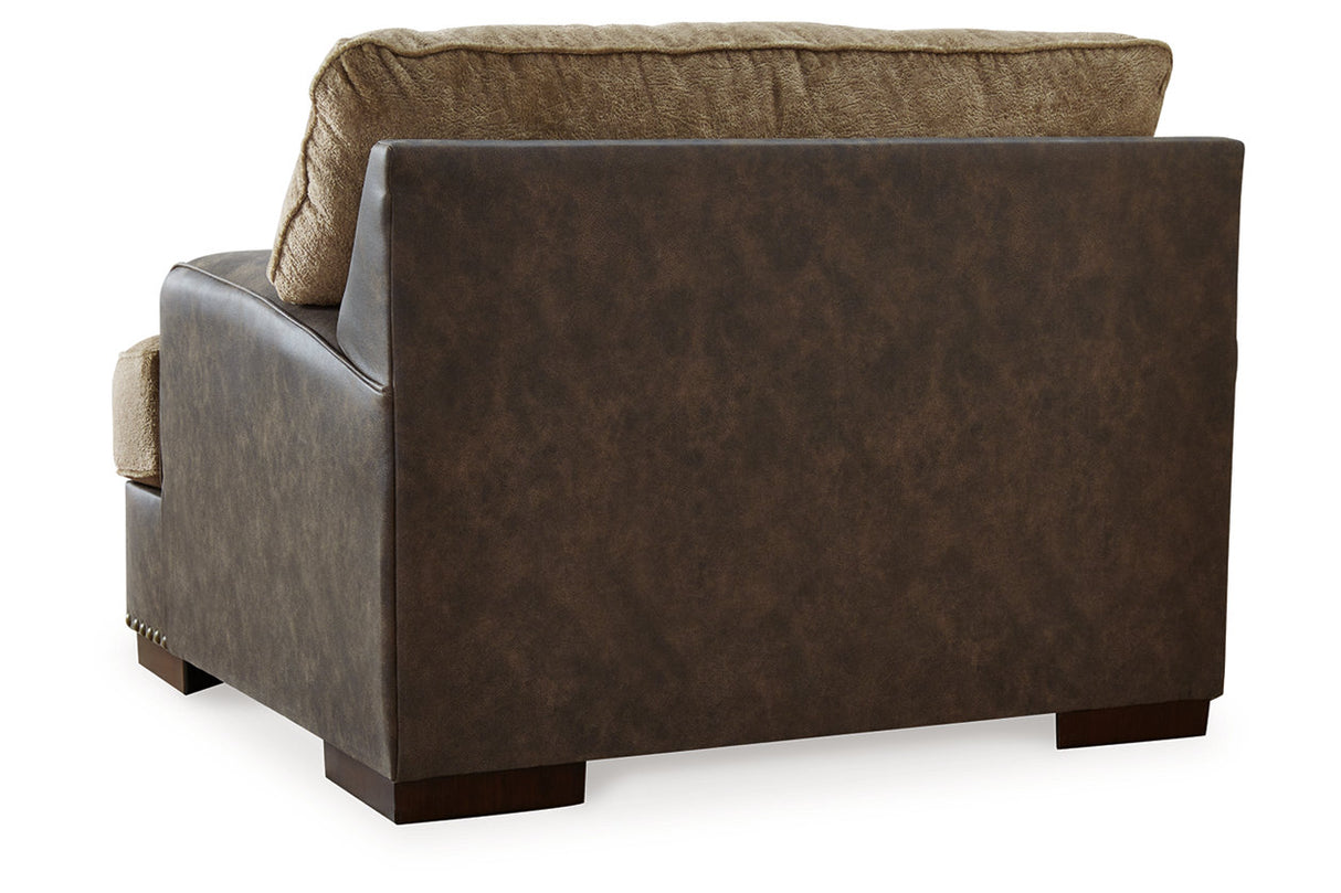 Alesbury Chocolate Sofa, Oversized Chair, Swivel Chair and Ottoman from Ashley - Luna Furniture