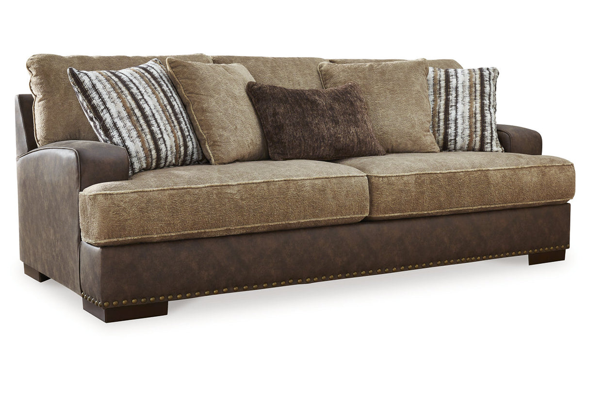 Alesbury Chocolate Sofa, Oversized Chair, Swivel Chair and Ottoman from Ashley - Luna Furniture