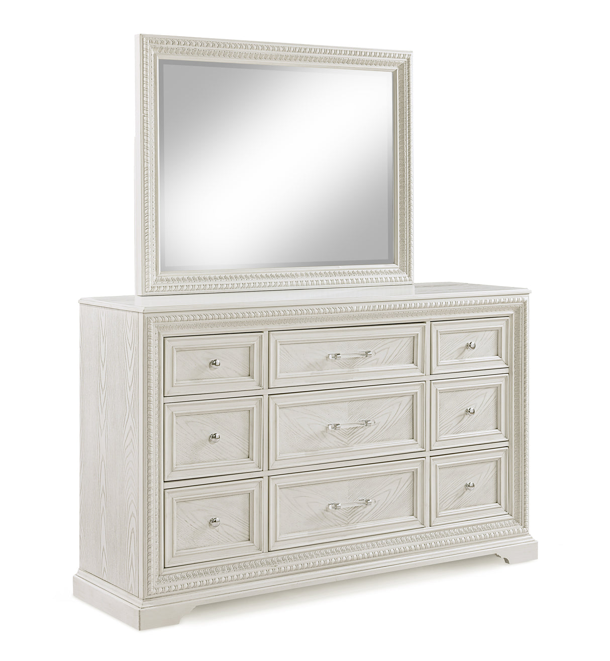 Alexandria Antique White Dresser Mirror (Mirror Only) from Crown Mark - Luna Furniture