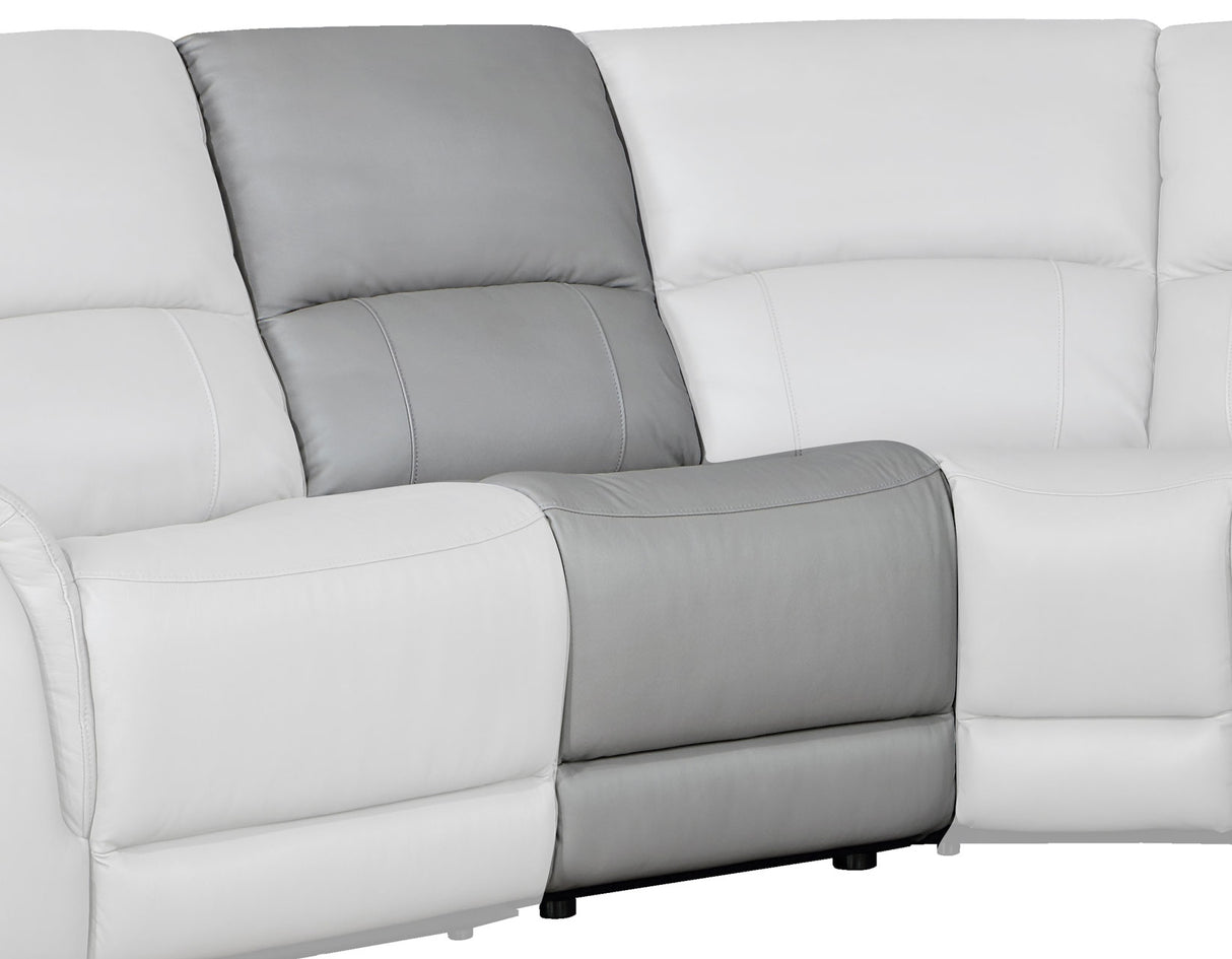 Alexandria Armless Leather Chair, Stone from Steve Silver - Luna Furniture