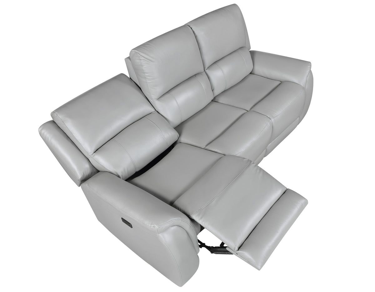 Alexandria Stone 3-Piece Top-Grain Leather Power Reclining Living Room Set from Steve Silver - Luna Furniture