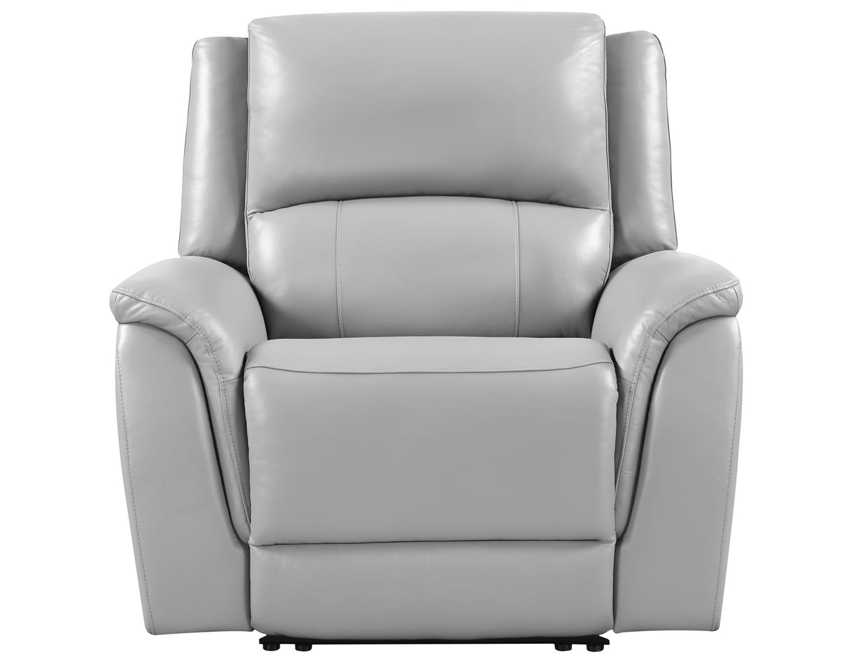 Alexandria Stone 3-Piece Top-Grain Leather Power Reclining Living Room Set from Steve Silver - Luna Furniture