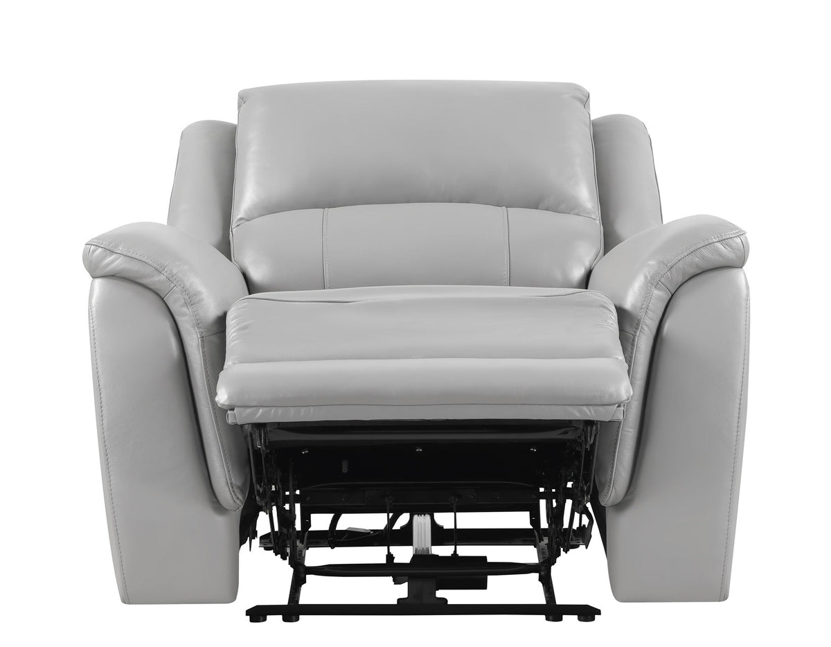 Alexandria Stone 3-Piece Top-Grain Leather Power Reclining Living Room Set from Steve Silver - Luna Furniture