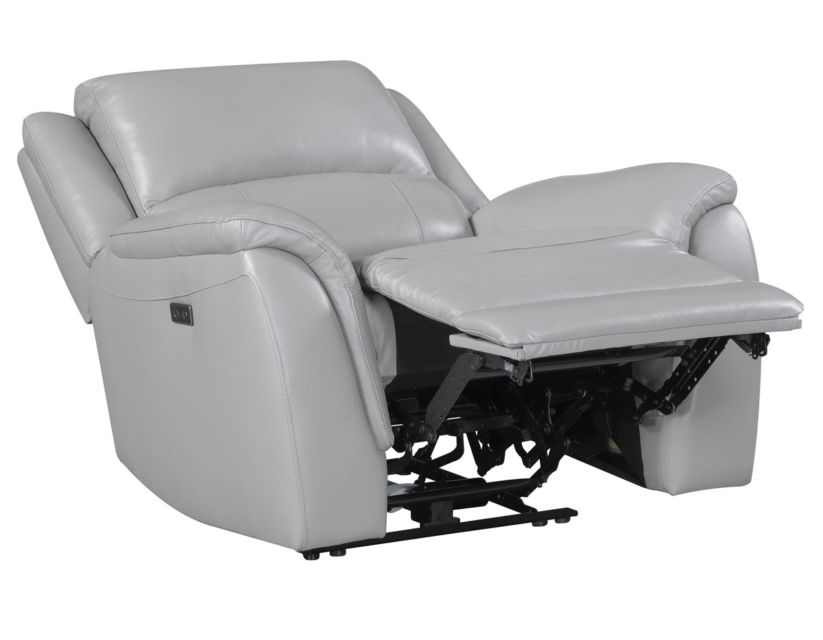 Alexandria Stone 3-Piece Top-Grain Leather Power Reclining Living Room Set from Steve Silver - Luna Furniture