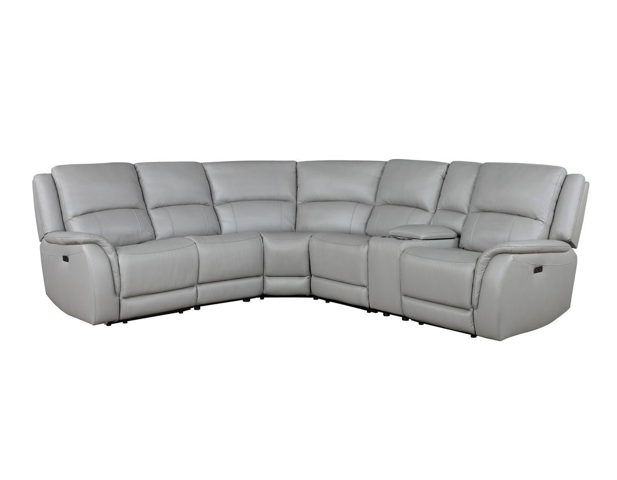 Alexandria Stone Top-Grain Leather 6-Piece Power Reclining Set from Steve Silver - Luna Furniture