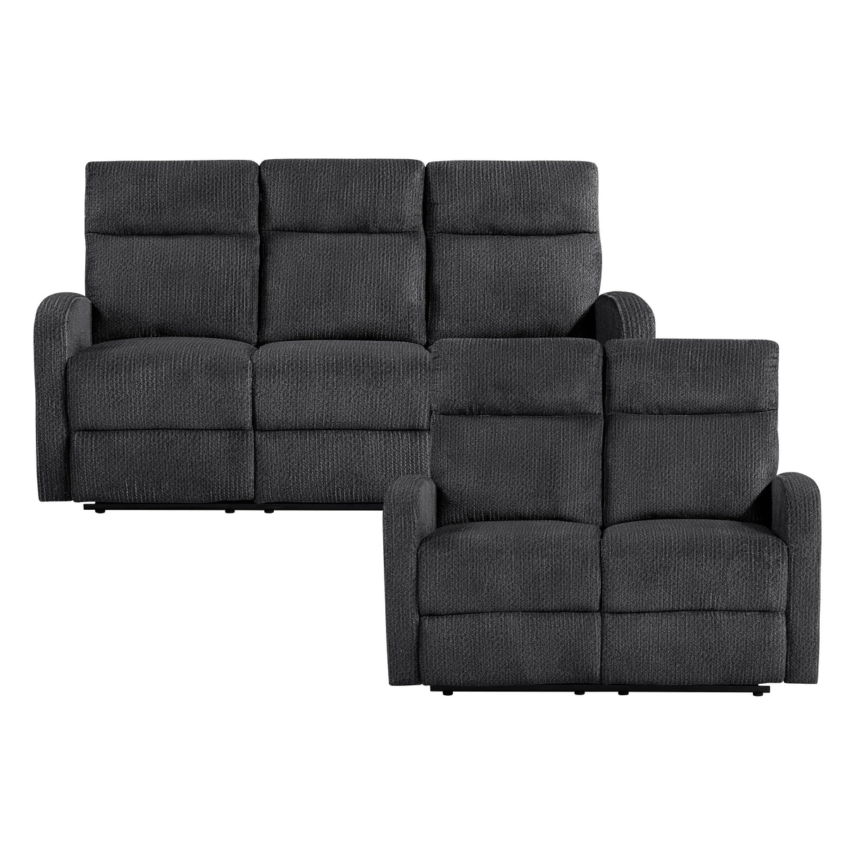 Allen Dark Gray 2-Piece Reclining Living Room Set from Homelegance - Luna Furniture