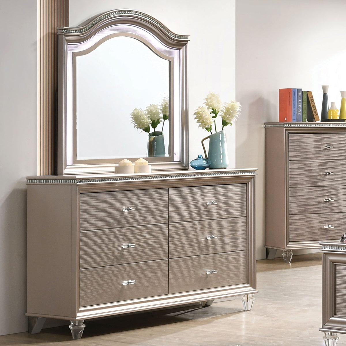 Allie Rose Gold Dresser – Luna Furniture