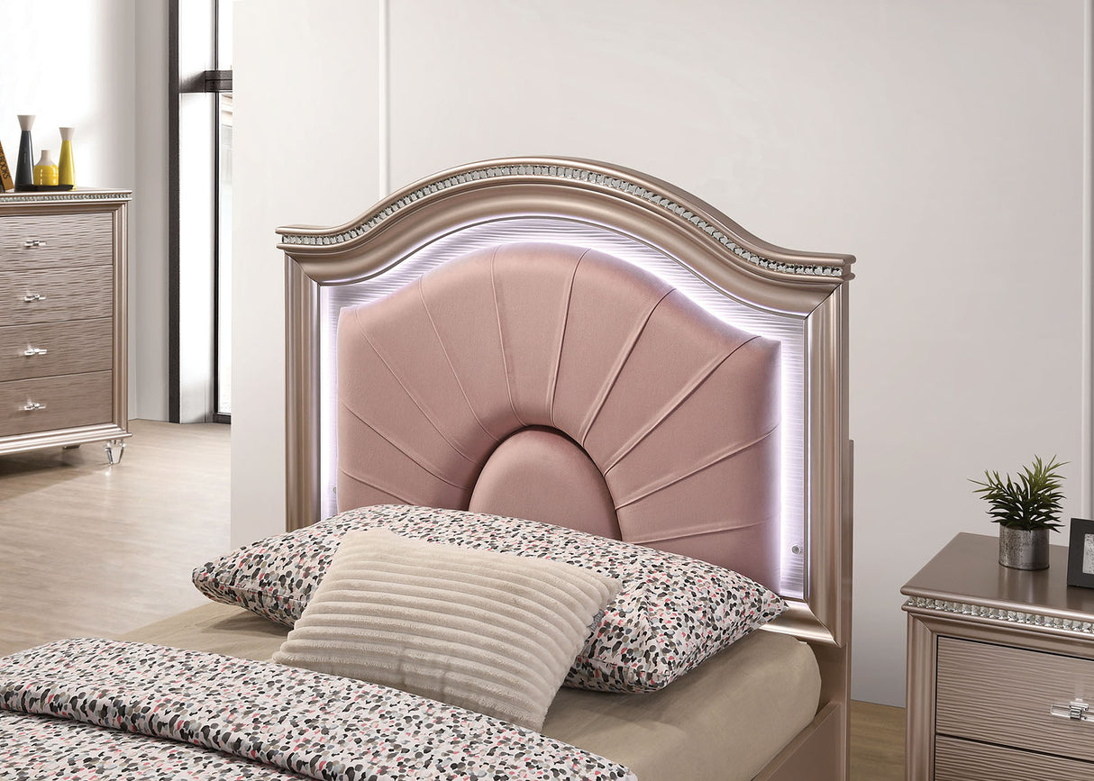 Allie Rose Gold Twin Bed from Furniture of America - Luna Furniture