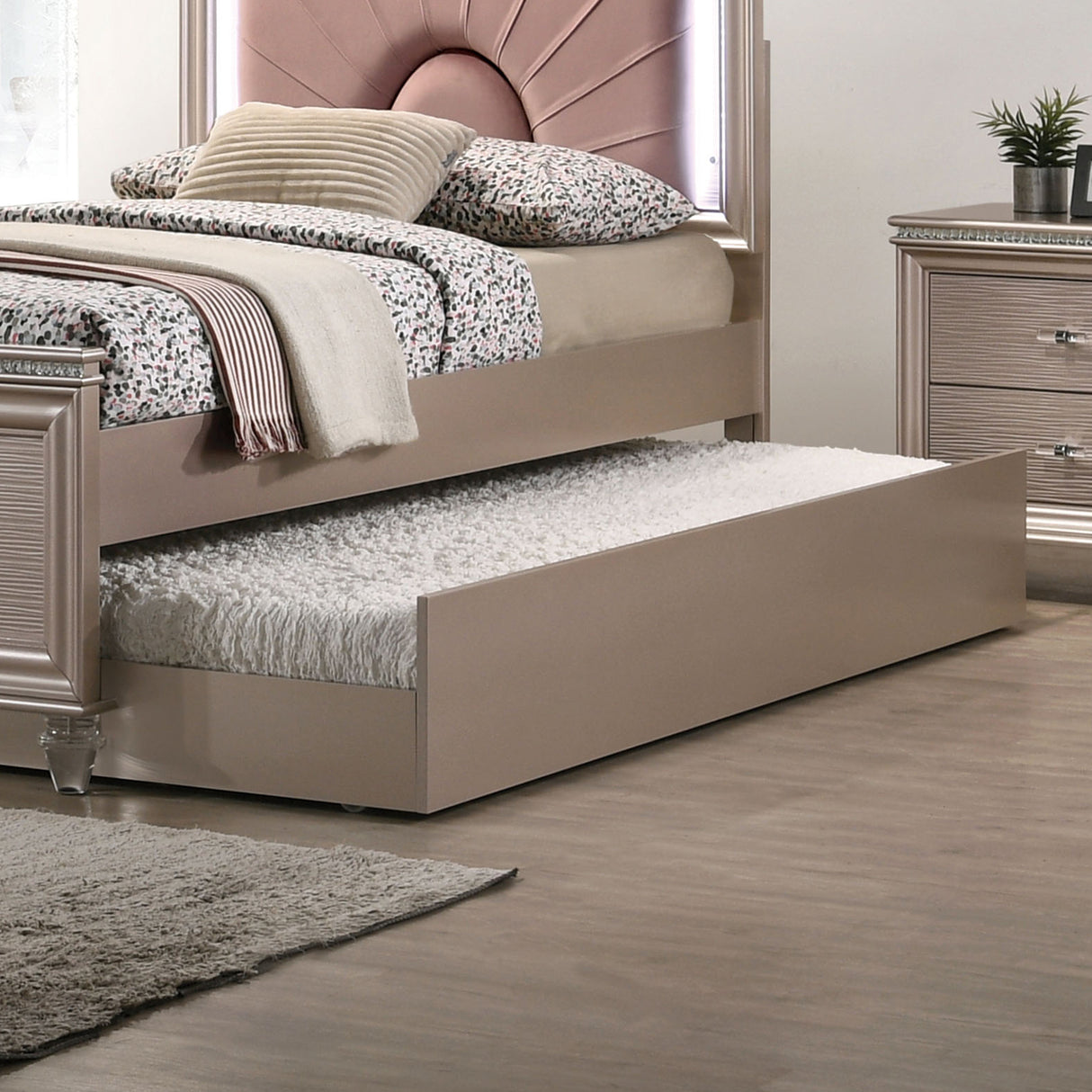Allie Rose Gold Twin Bed from Furniture of America - Luna Furniture