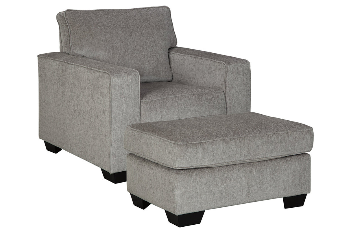 Altari Alloy Chair and Ottoman from Ashley - Luna Furniture