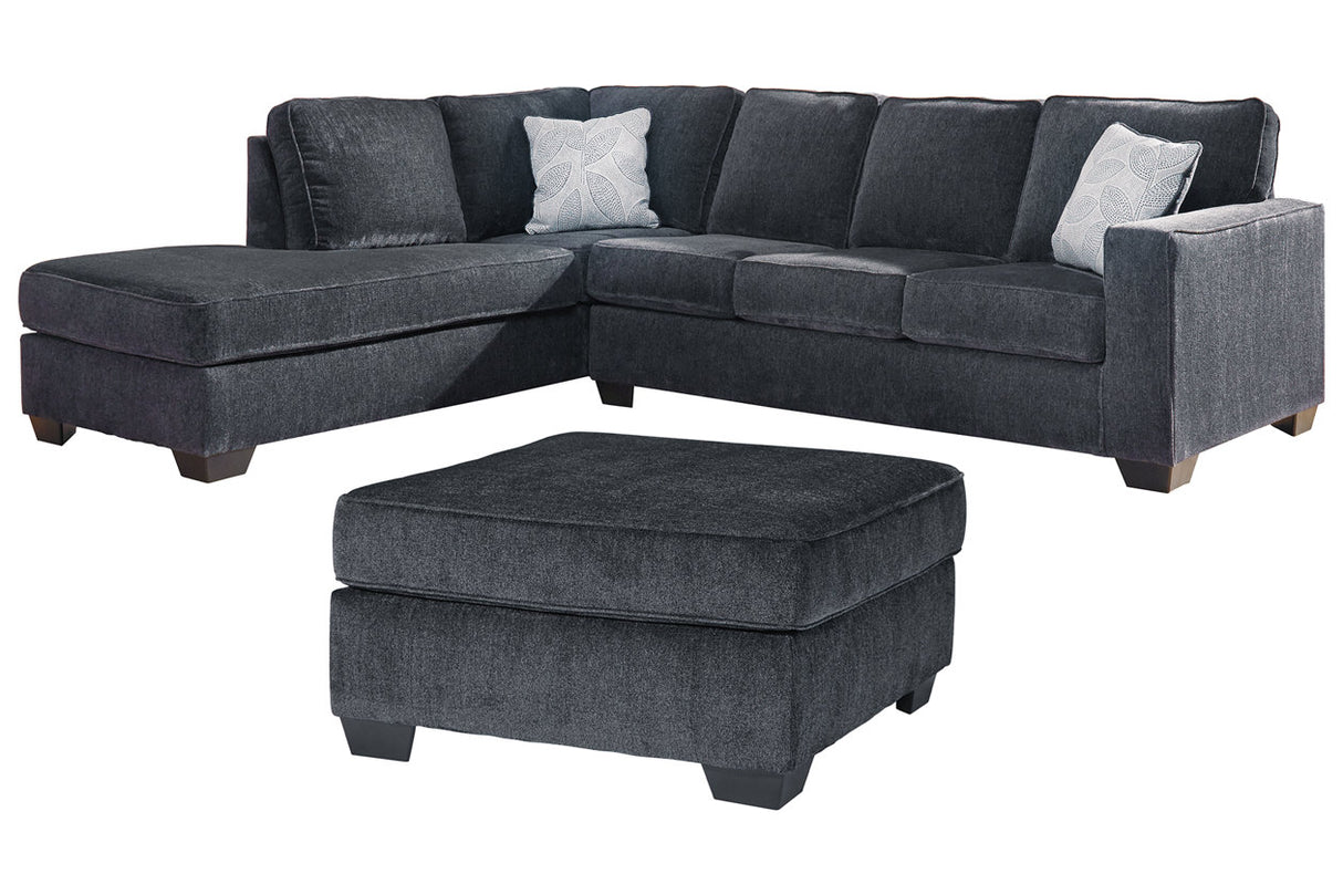 Altari Slate 2-Piece Sectional and Ottoman from Ashley - Luna Furniture
