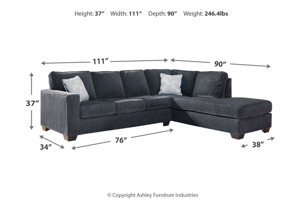 Altari Slate 2-Piece Sectional and Ottoman from Ashley - Luna Furniture