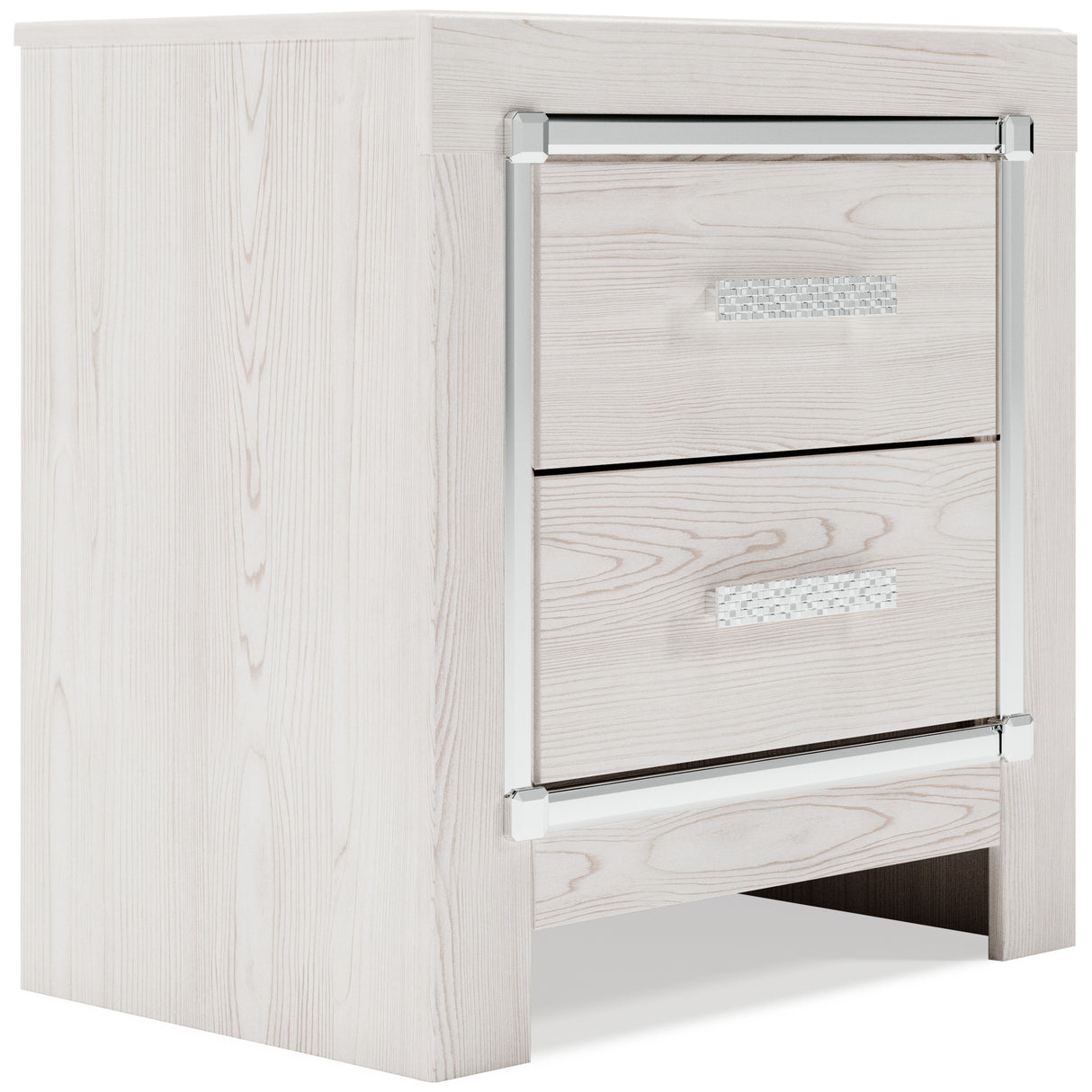 Altyra King Panel Bookcase Bed with Mirrored Dresser, Chest and 2 Nightstands in White from Ashley - Luna Furniture