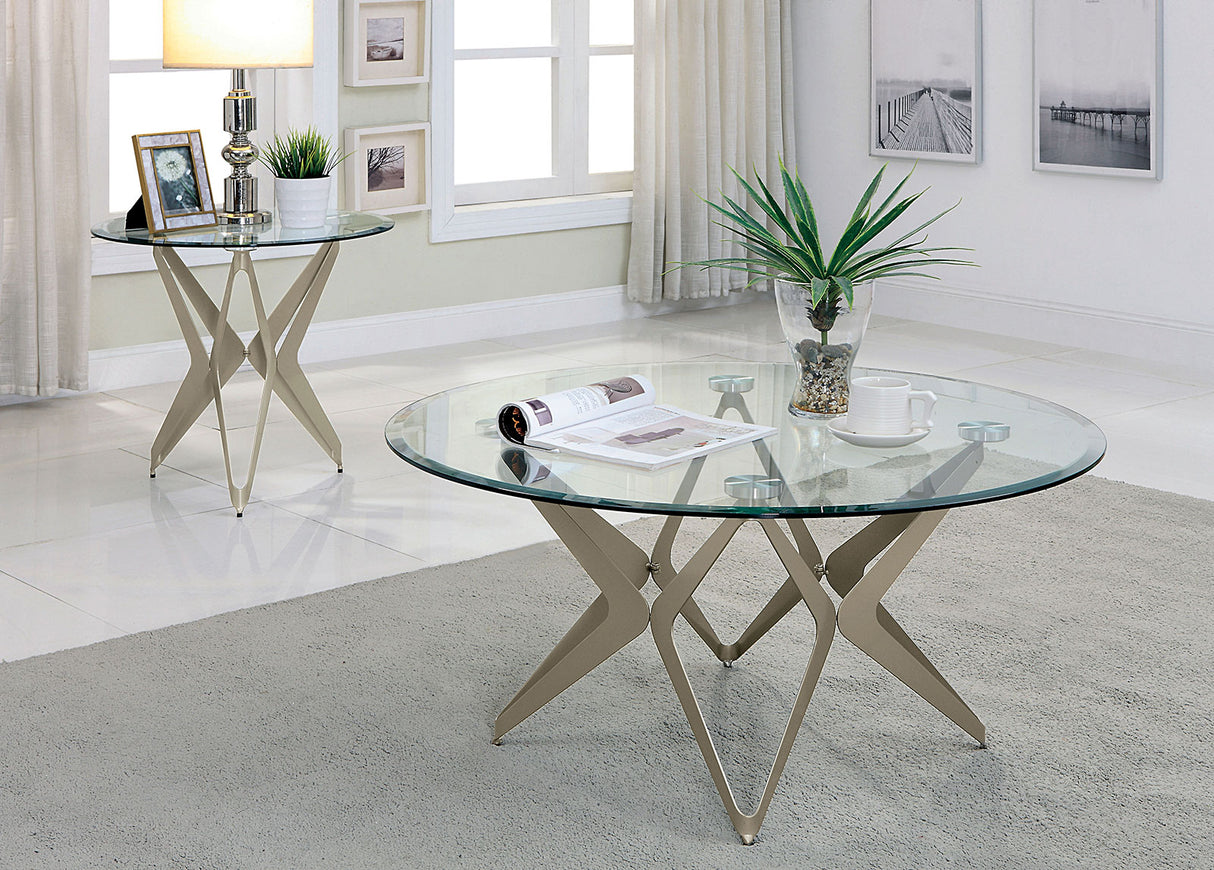 Alvise Champagne End Table from Furniture of America - Luna Furniture