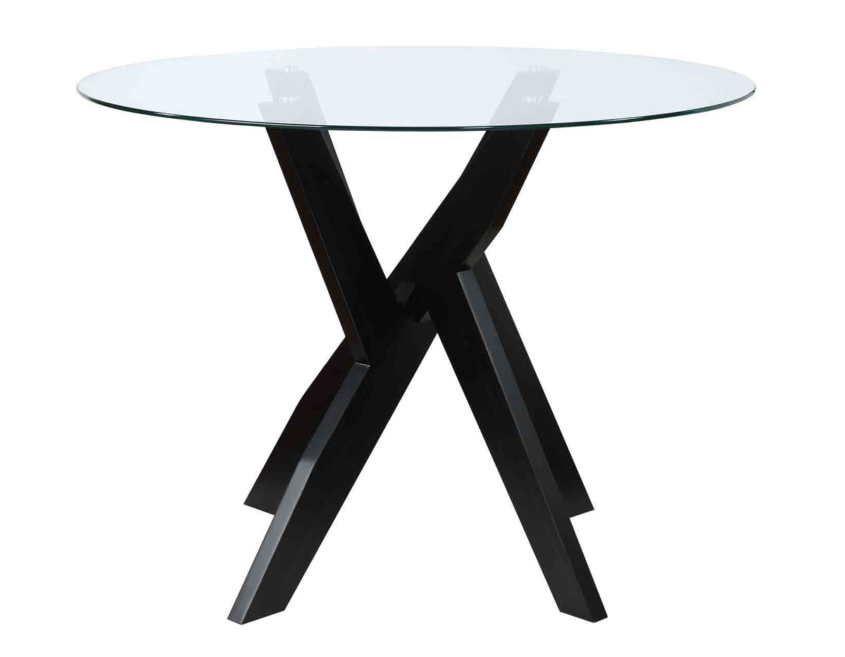Amalie Black 48 inch Round Glass Top Dining Table from Steve Silver - Luna Furniture