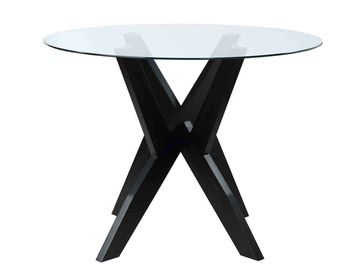 Amalie Black 48 inch Round Glass Top Dining Table from Steve Silver - Luna Furniture