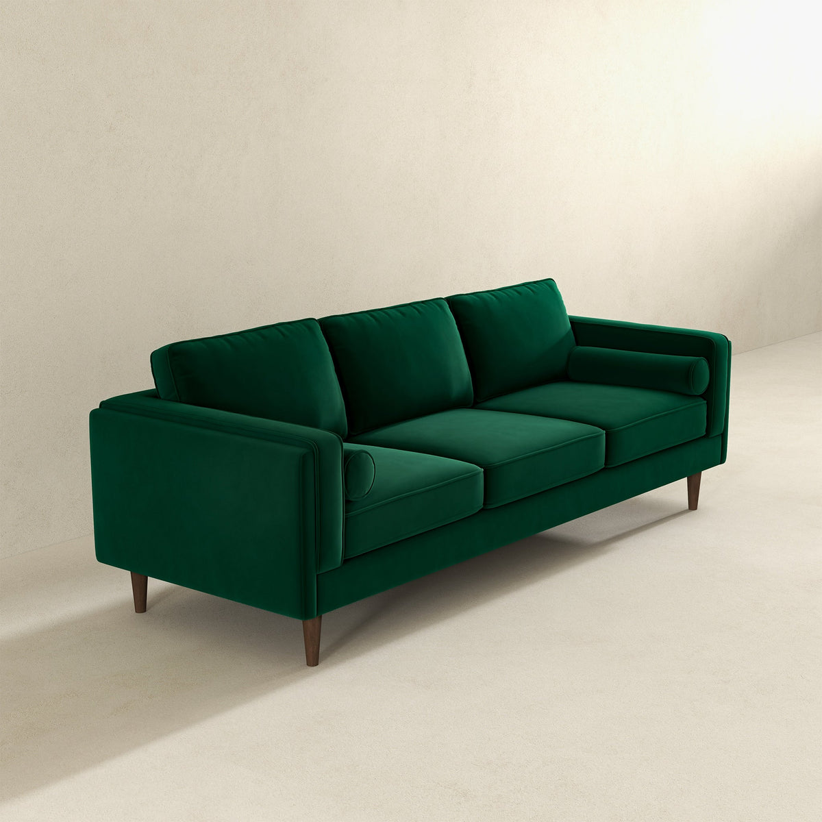 Amber Dark Green Mid-Century Modern Luxury Velvet Sofa from Ashcroft Furniture - Luna Furniture