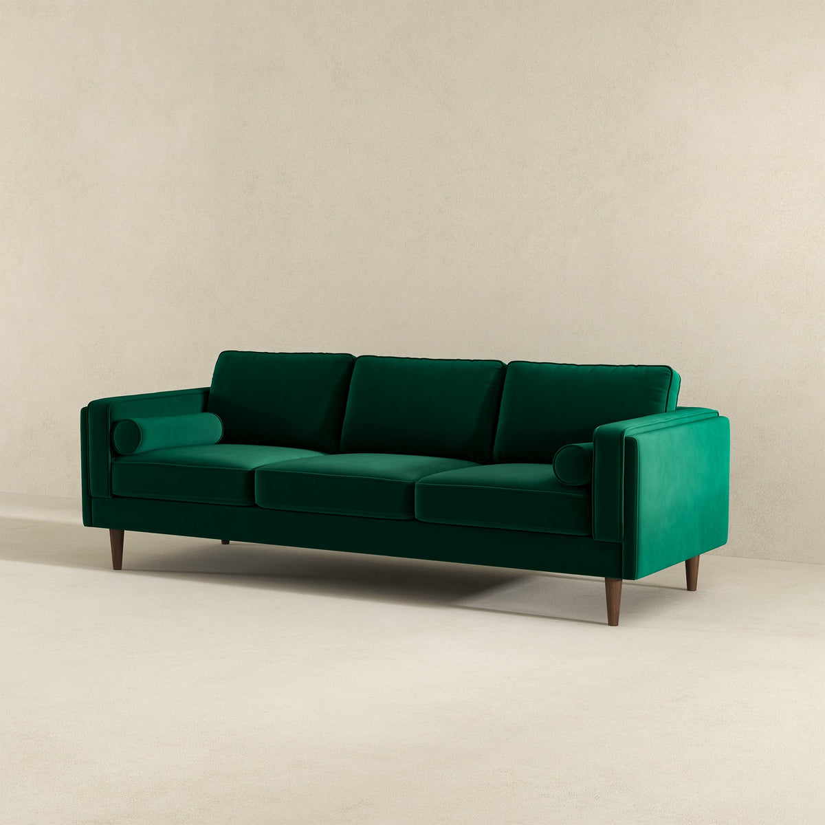 Amber Dark Green Mid-Century Modern Luxury Velvet Sofa from Ashcroft Furniture - Luna Furniture