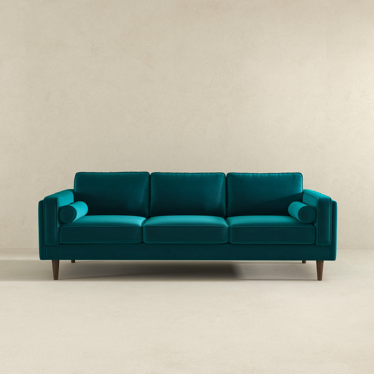 Amber Teal Mid-Century Modern Luxury Velvet Sofa from Ashcroft Furniture - Luna Furniture