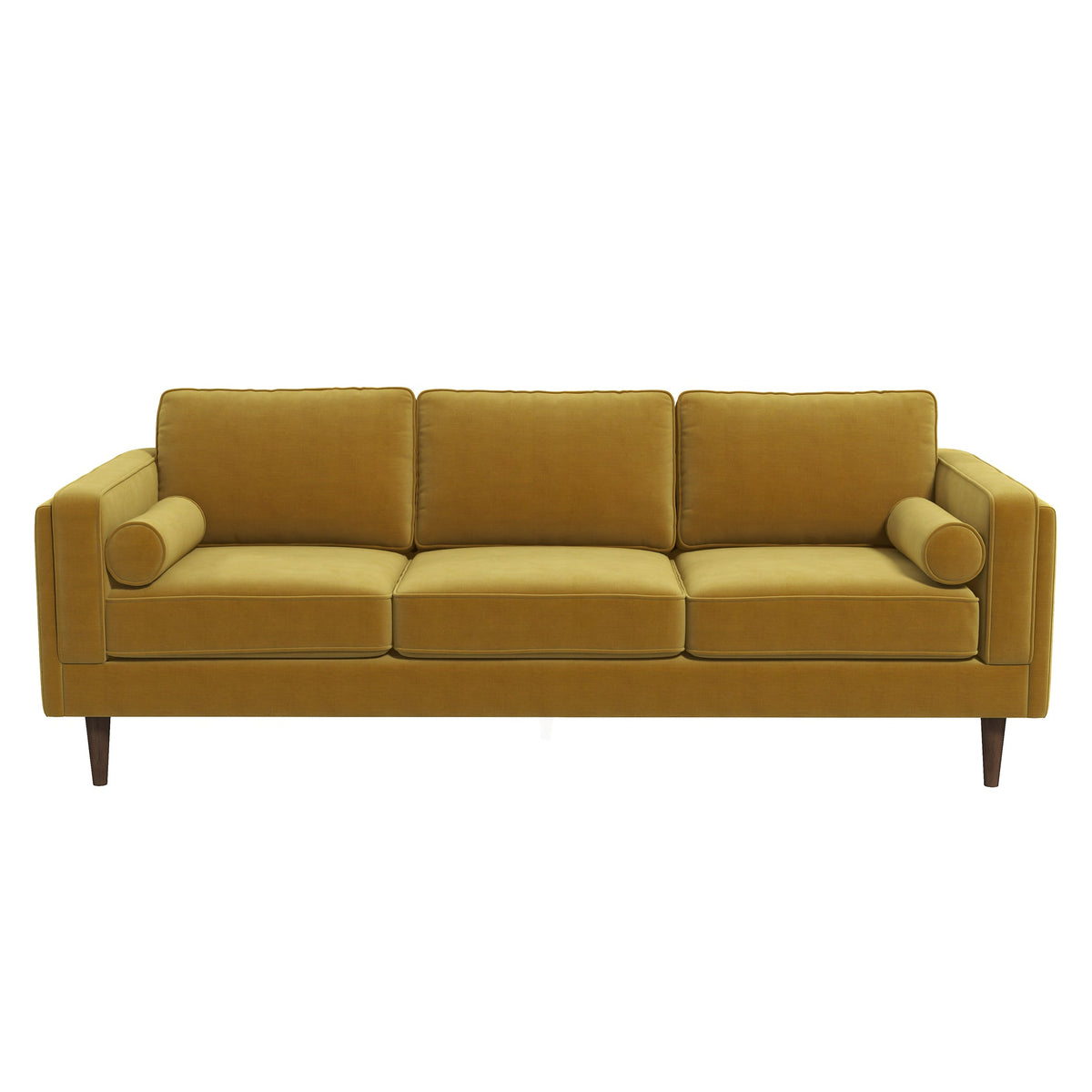 Amber Yellow Mid-Century Modern Luxury Velvet Sofa from Ashcroft Furniture - Luna Furniture