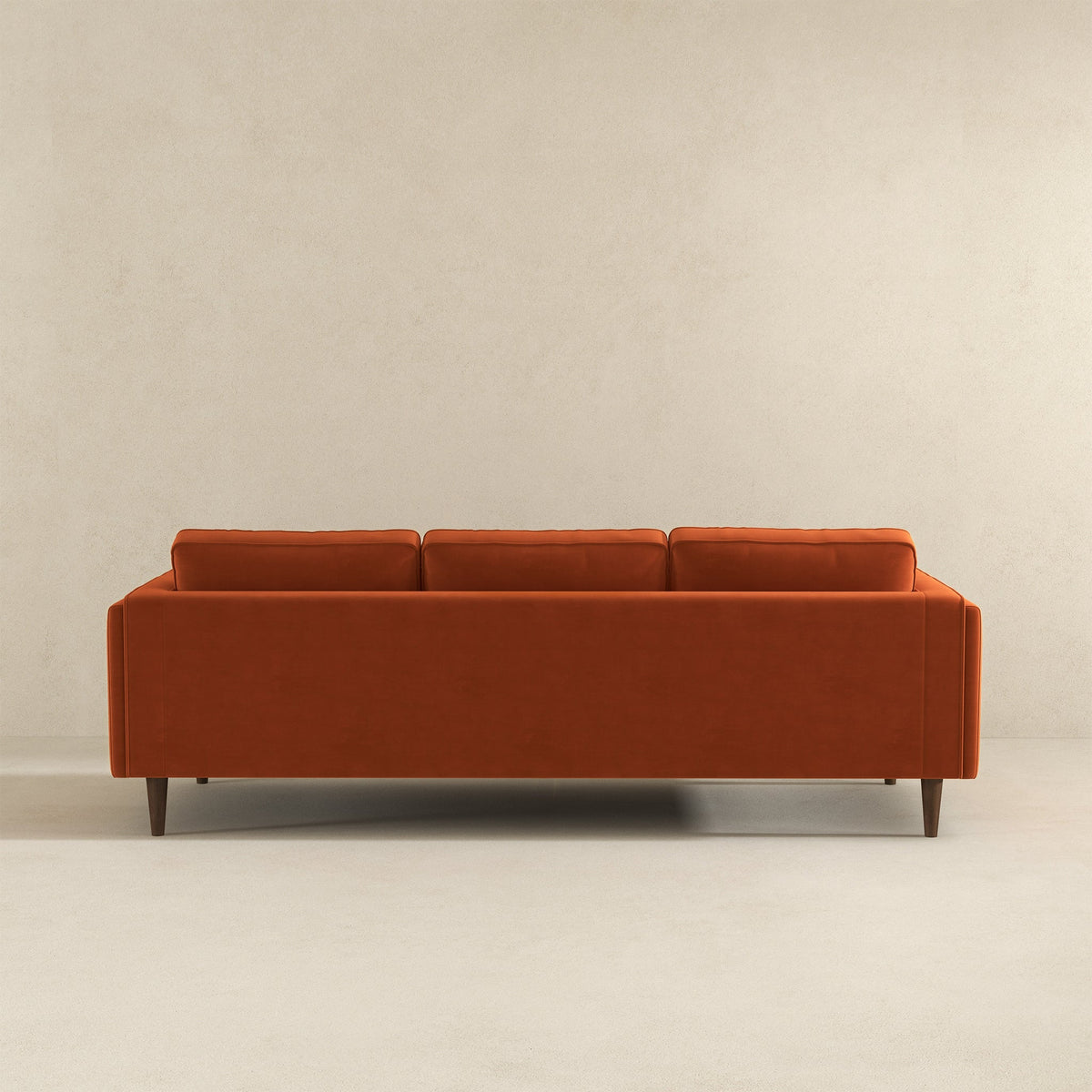 Amber Burnt Orange Mid-Century Modern Luxury Velvet Sofa from Ashcroft Furniture - Luna Furniture