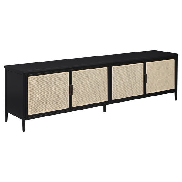 Amherst Black 4-Door Metal TV Stand Media Console