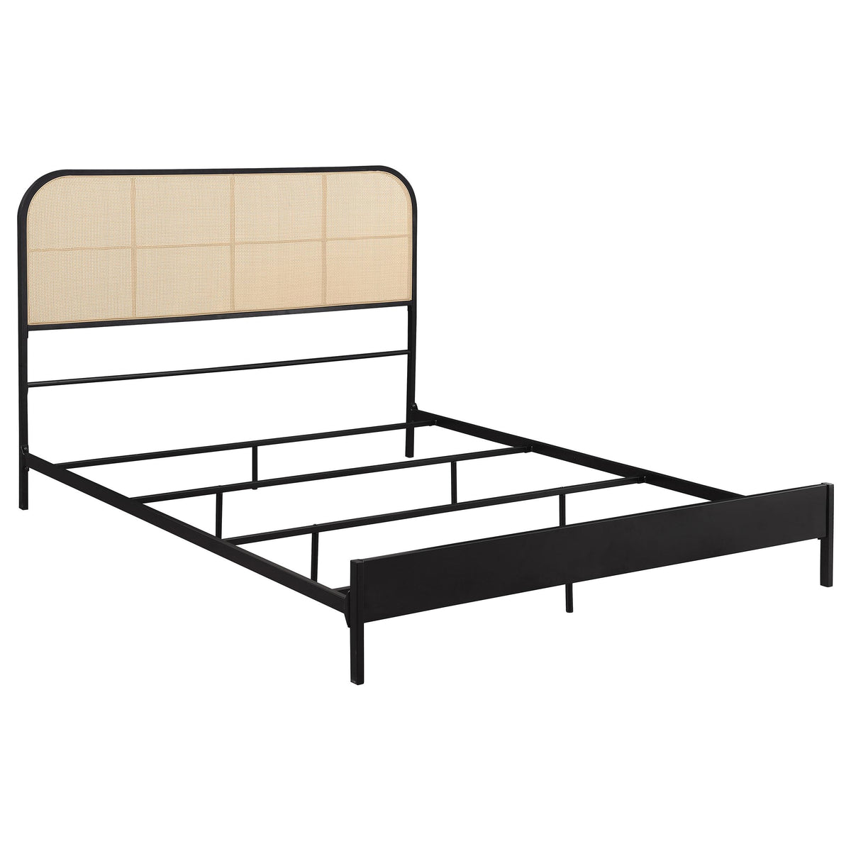 Amherst Black Radio Weave Rattan Metal Eastern King Bed from Coaster - Luna Furniture