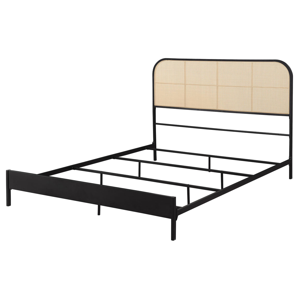 Amherst Black Radio Weave Rattan Metal Eastern King Bed from Coaster - Luna Furniture