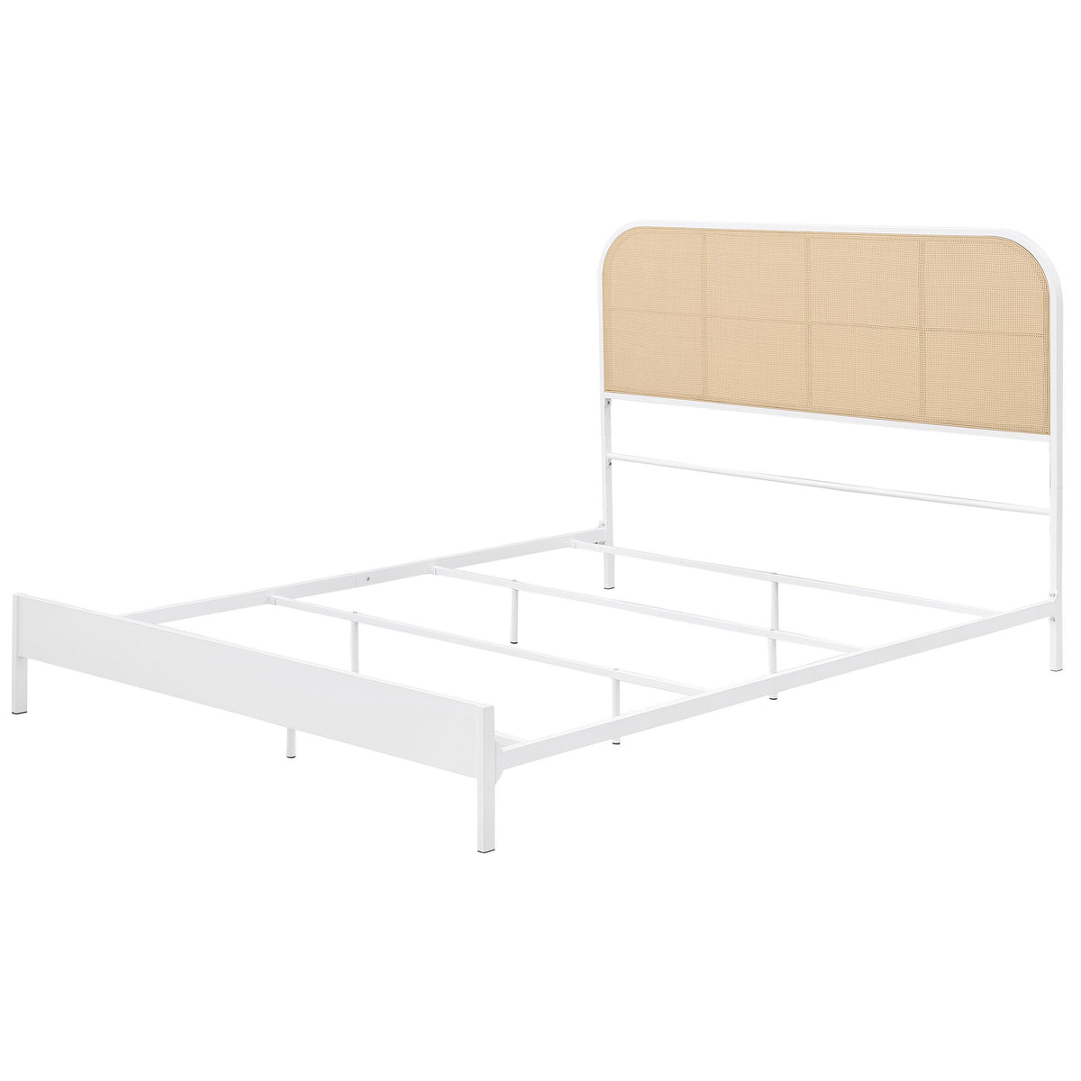 Amherst White Radio Weave Rattan Metal Eastern King Bed from Coaster - Luna Furniture
