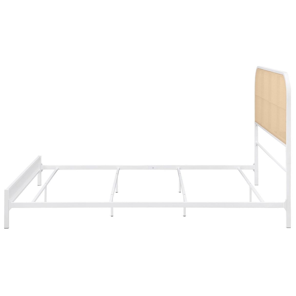Amherst White Radio Weave Rattan Metal Eastern King Bed from Coaster - Luna Furniture