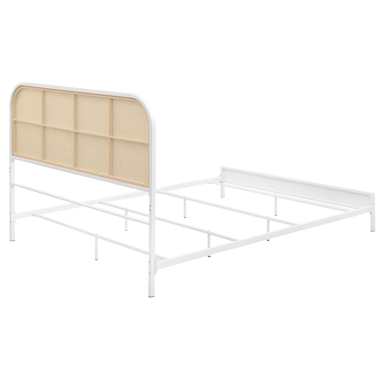 Amherst White Radio Weave Rattan Metal Eastern King Bed from Coaster - Luna Furniture