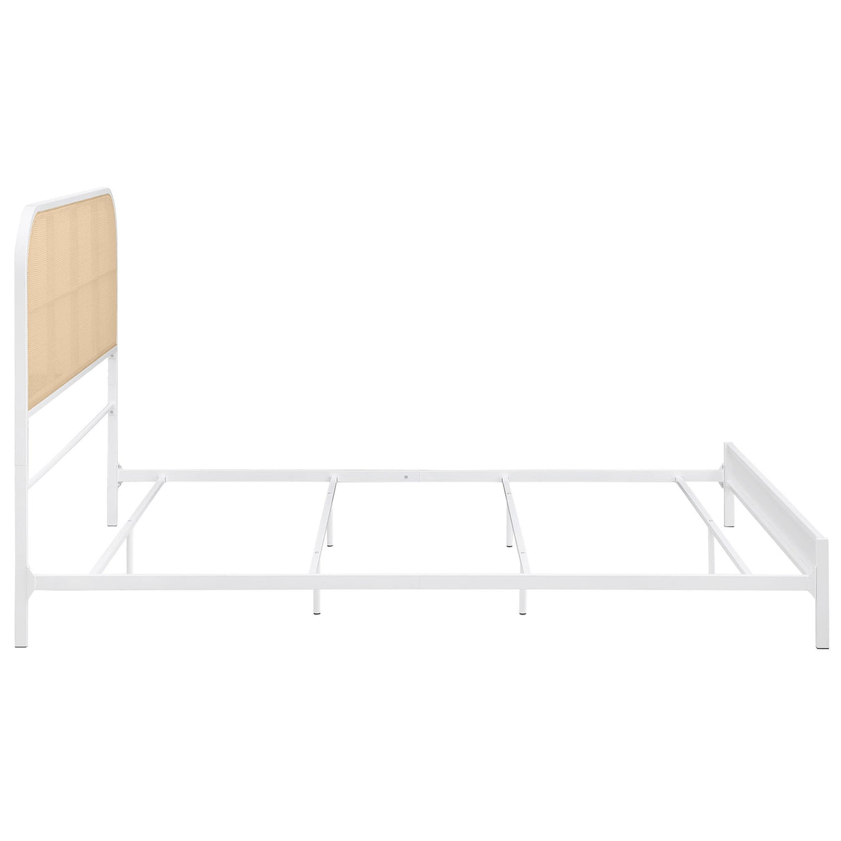 Amherst White Radio Weave Rattan Metal Eastern King Bed from Coaster - Luna Furniture