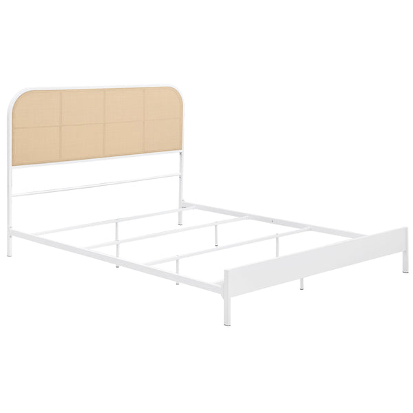 Amherst White Radio Weave Rattan Metal Queen Bed