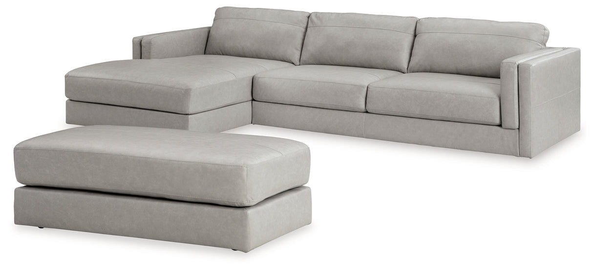 Amiata Glacier 2-Piece Sectional with Ottoman from Ashley - Luna Furniture
