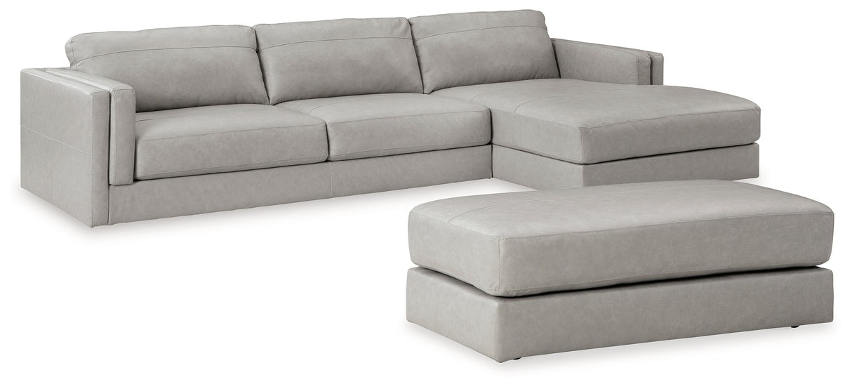 Amiata Glacier 2-Piece Sectional with Ottoman from Ashley Furniture - Luna Furniture