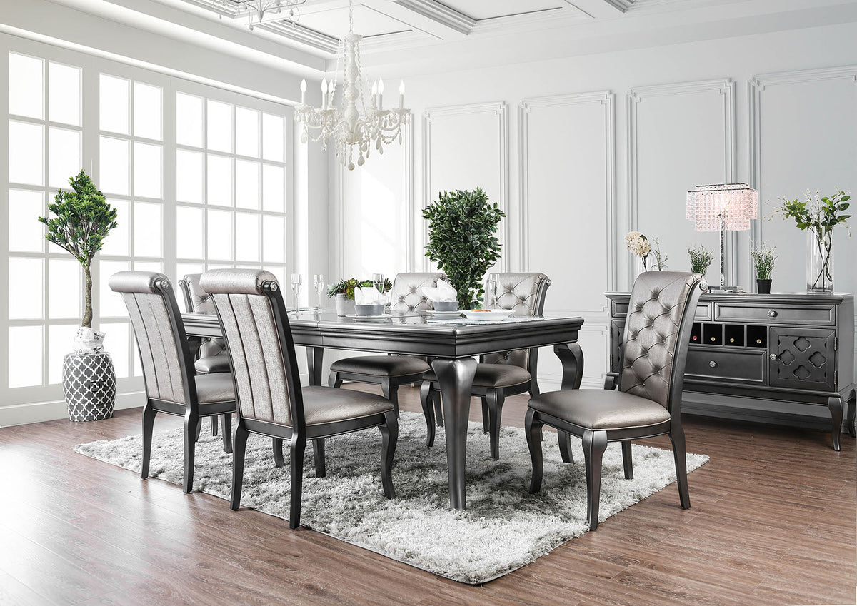 Amina Gray Transitional Dining Room Set from Furniture of America - Luna Furniture