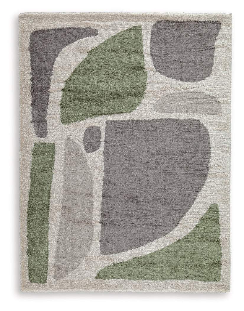 Anburgh Green/Gray/Ivory Medium Rug from Ashley - Luna Furniture