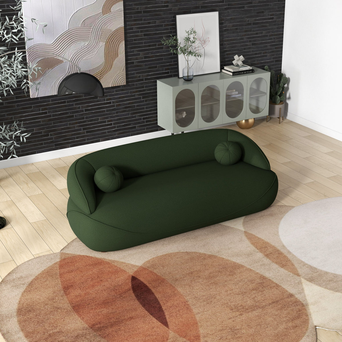 Andrew Dark Green Boucle Sofa from Ashcroft Furniture - Luna Furniture