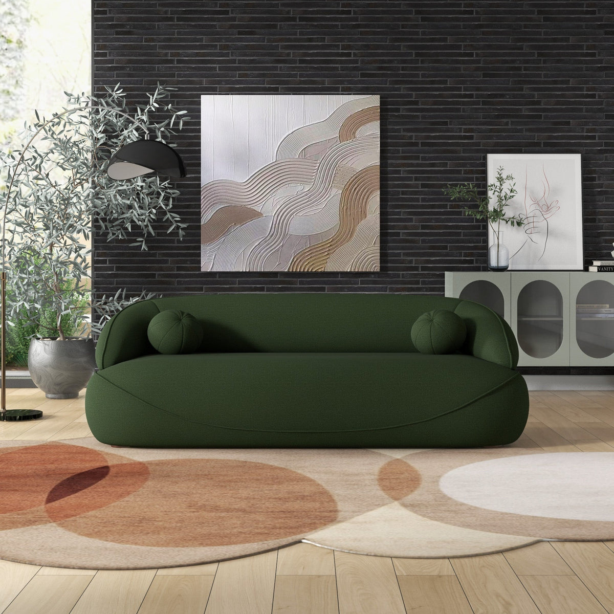 Andrew Dark Green Boucle Sofa from Ashcroft Furniture - Luna Furniture