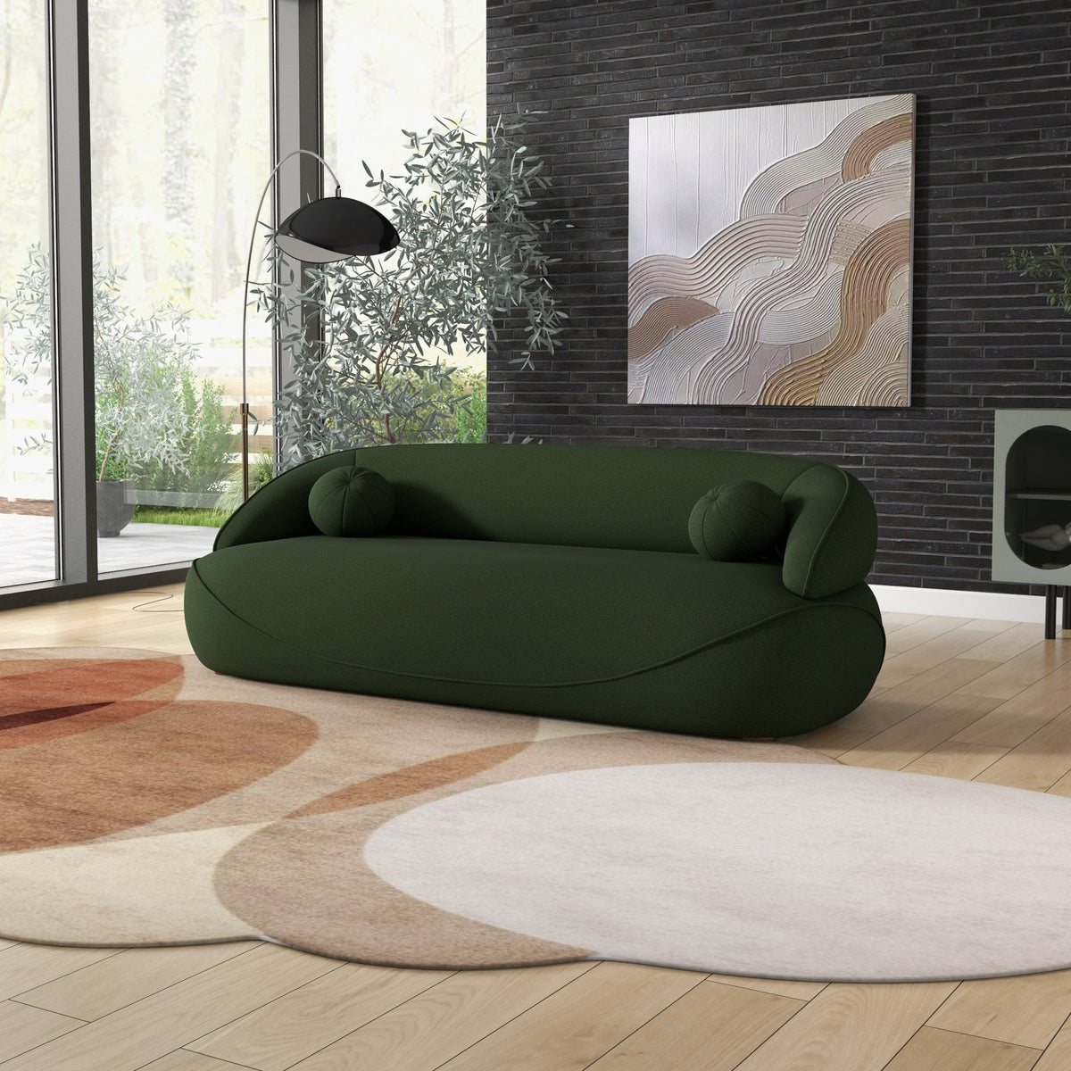 Andrew Dark Green Boucle Sofa from Ashcroft Furniture - Luna Furniture
