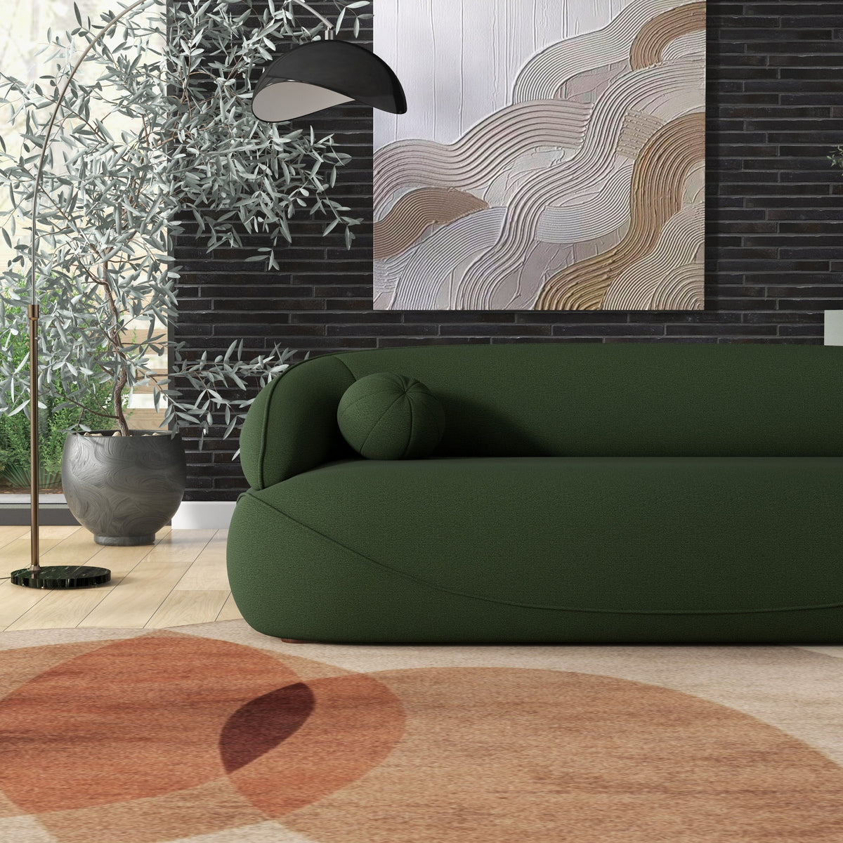 Andrew Dark Green Boucle Sofa from Ashcroft Furniture - Luna Furniture