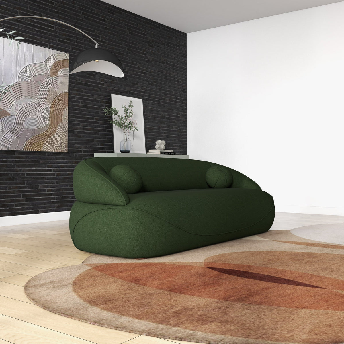 Andrew Dark Green Boucle Sofa from Ashcroft Furniture - Luna Furniture