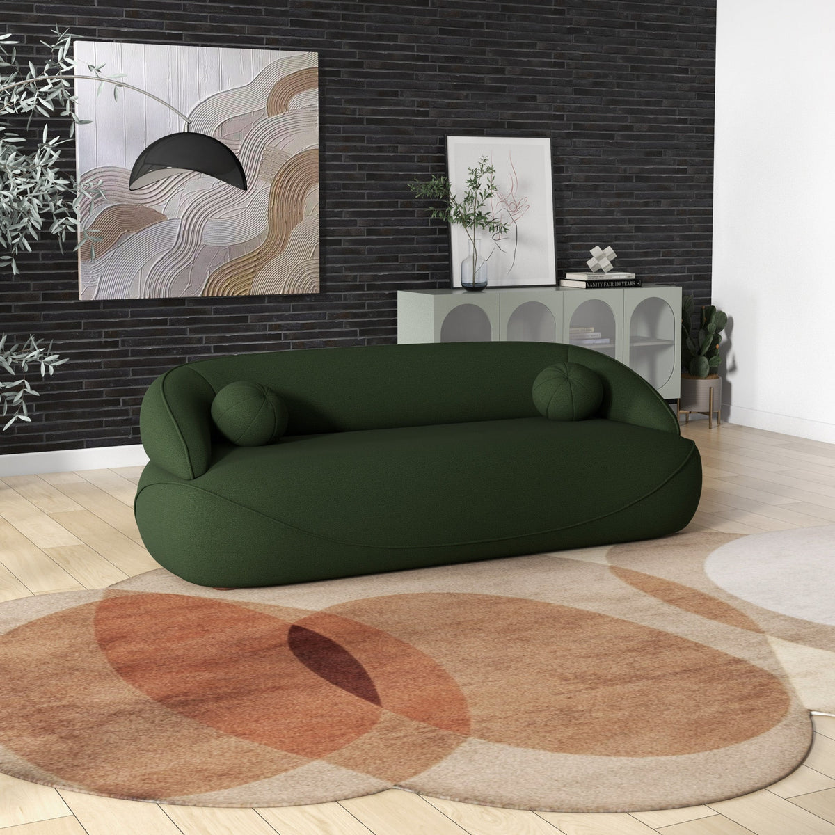 Andrew Dark Green Boucle Sofa from Ashcroft Furniture - Luna Furniture