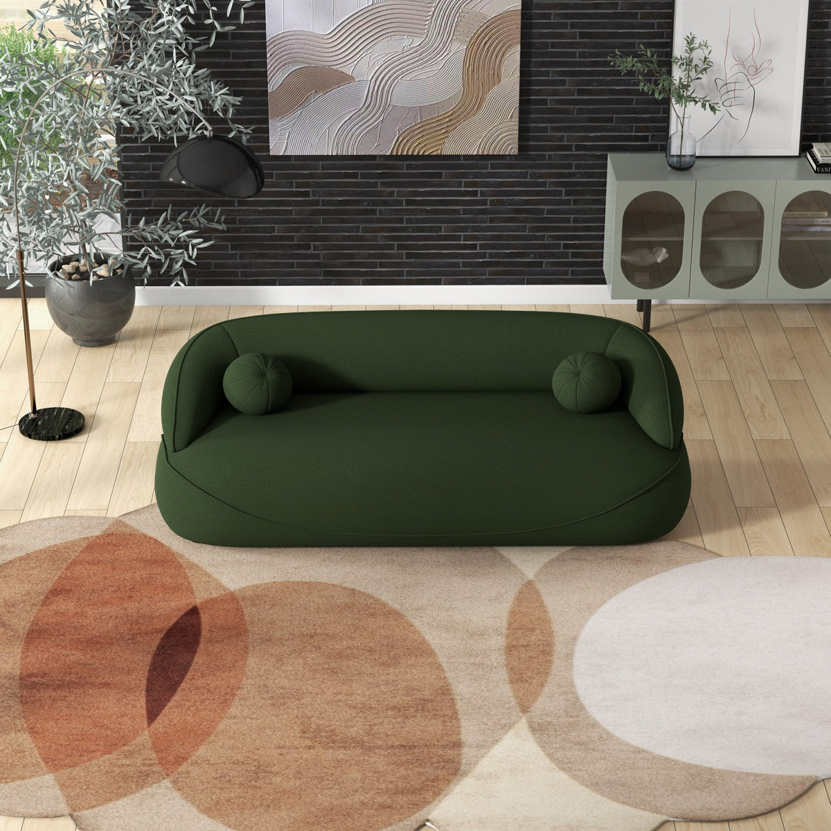 Andrew Dark Green Boucle Sofa from Ashcroft Furniture - Luna Furniture
